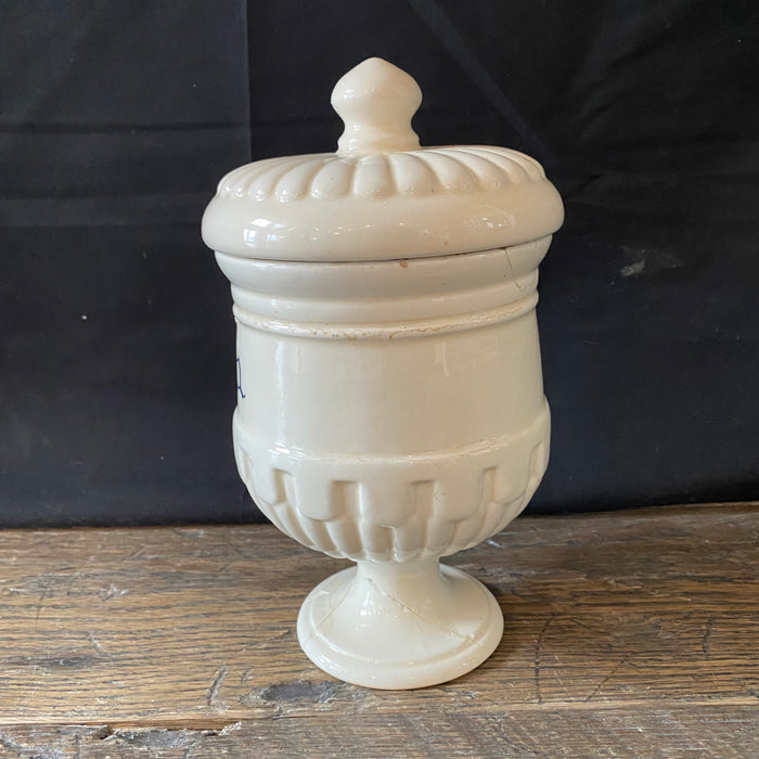 Antique Italian Apothecary Jar Venetian Malva Porcelain Urn Large