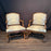 Antique French Pair Louis XIV Armchairs or Fauteuils with Os de Mouton Stretchers
