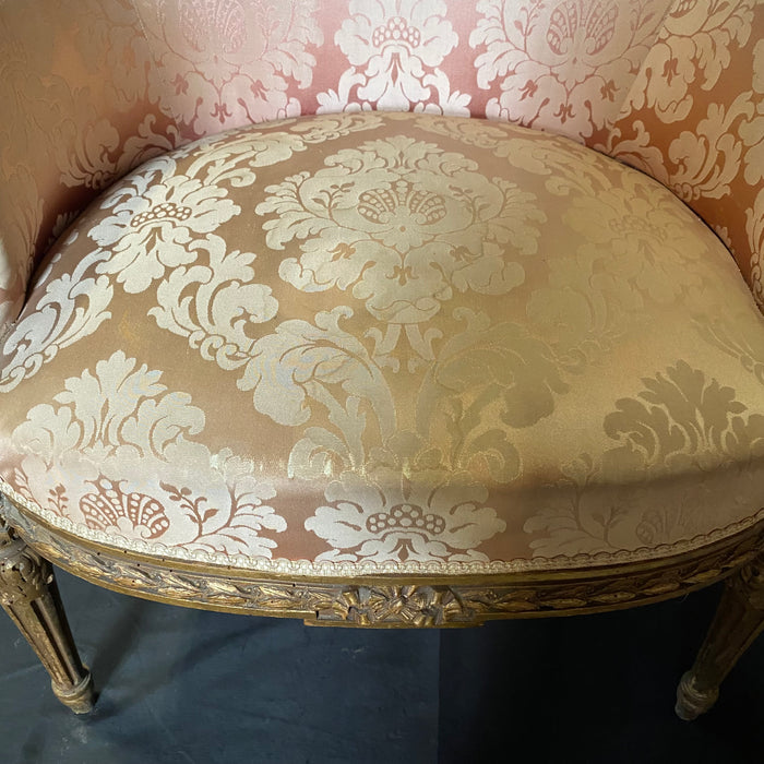 Exquisite Early 19th Century French Louis XVI Parlor Set or Salon Suite: Sofa, Loveseat or Settee and 4 Bergere Armchairs