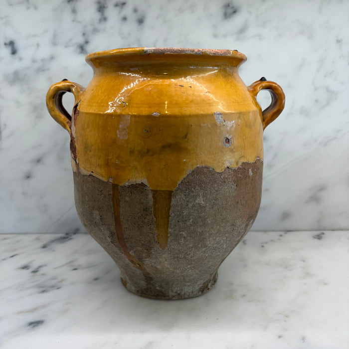 French Confit Pot with Yellow Glaze from the 19th Century #9070