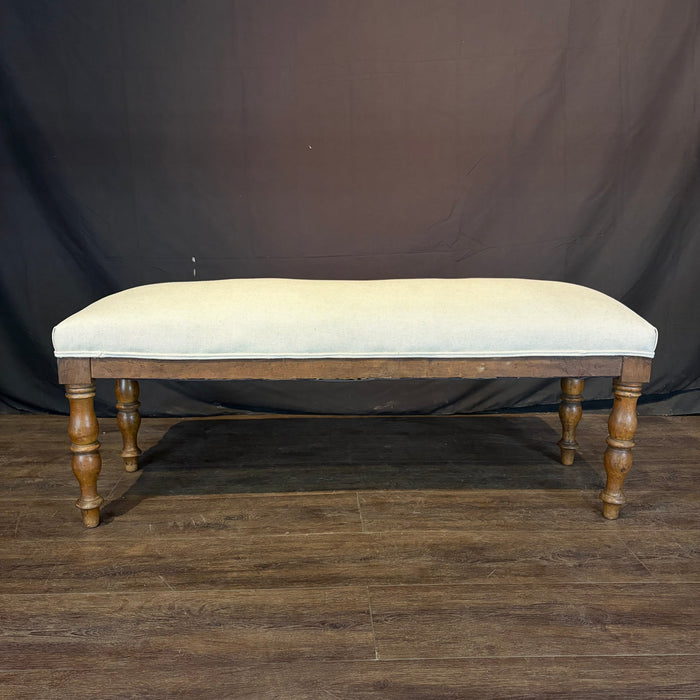 19th Century French Walnut Upholstered Bench