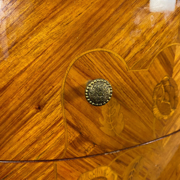 French Louis XV bedside tables, nightstands or side tables with marquetry