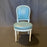 Fine Set of 6 Blue Leather Gold Embossed French Louis XVI Painted Dining Chairs