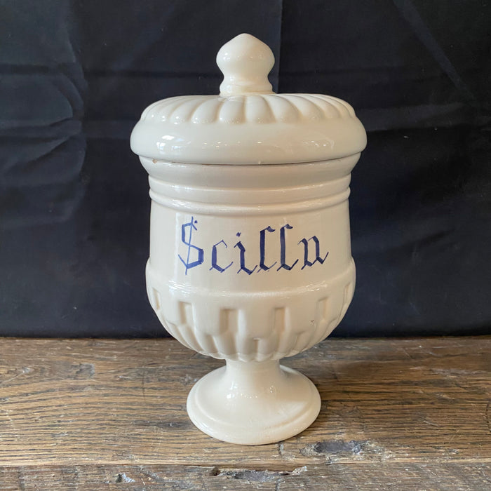Antique Italian Apothecary Jar Venetian Scilla Porcelain Urn Large