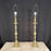 Pair of Tall Antique French Gilt Metal Church Altar Candlestick Table Lamps