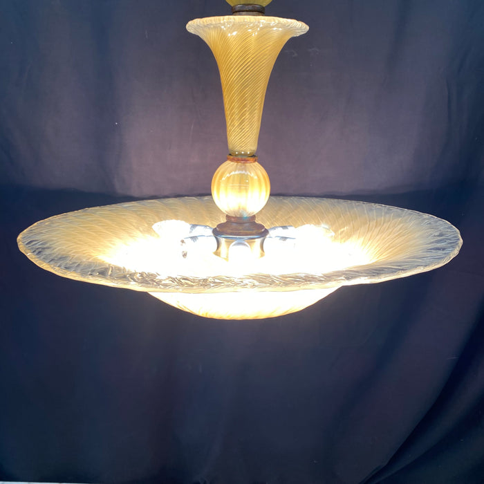 Italian Murano Style Midcentury Glass Ceiling Lamp