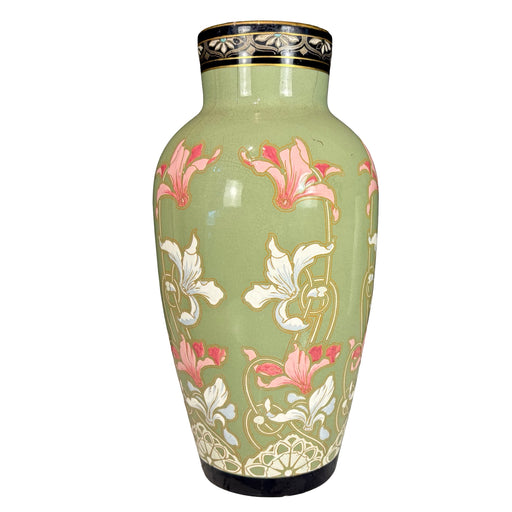 Large Art Nouveau Vase by Boch Freres Keramis