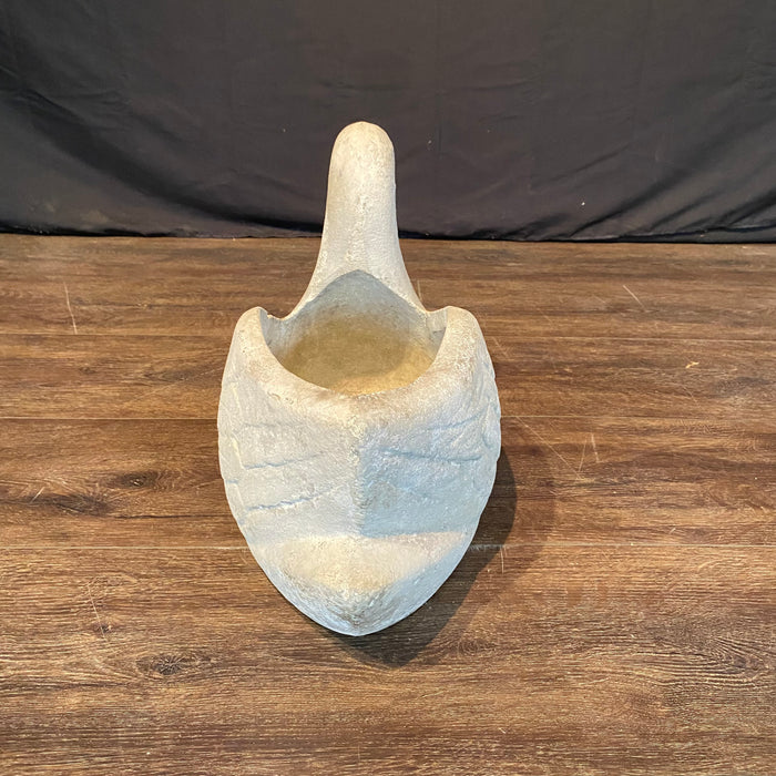 Elegant Pair of Antique French Swan Garden Planters Cast Stone
