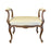 19th Century French Louis XV Carved Walnut Accent Bench, Vanity Seat or Ottoman with New Upholstery
