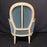 Pair of Antique French Louis XVI Armchairs or Bergere Chairs in Original White Paint and Blue Mohair Upholstery