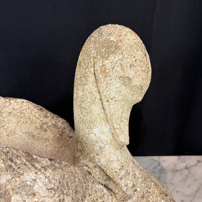Early British Stone Swan Planter Large
