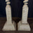 Pair of Monumental 19th Century French Carved Architectural Wood Church Altar Candlesticks with Barley Twist Columns, Almost 4 Feet Tall