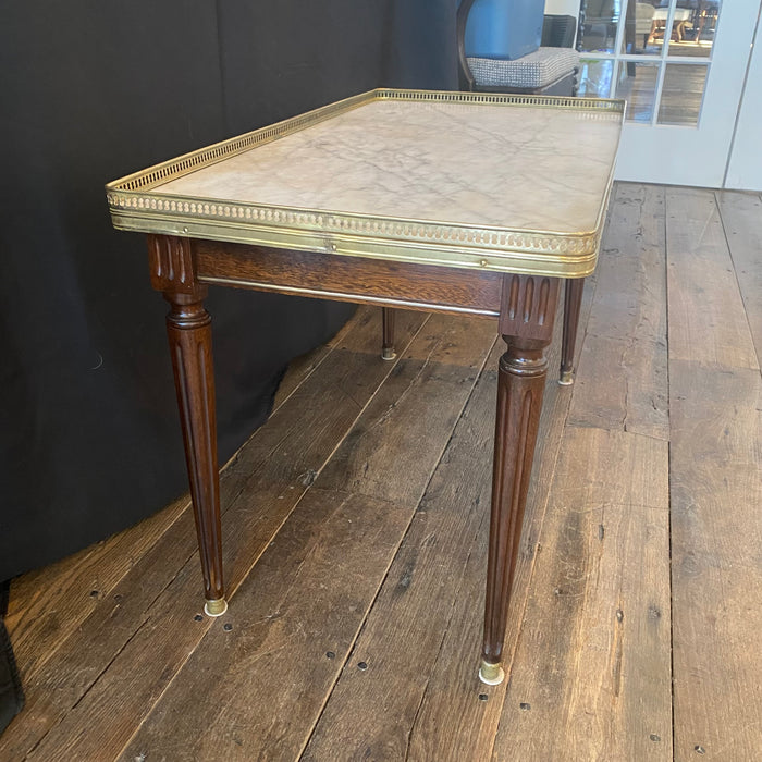 French Louis XVI Marble Top Coffee Table or Cocktail Table
