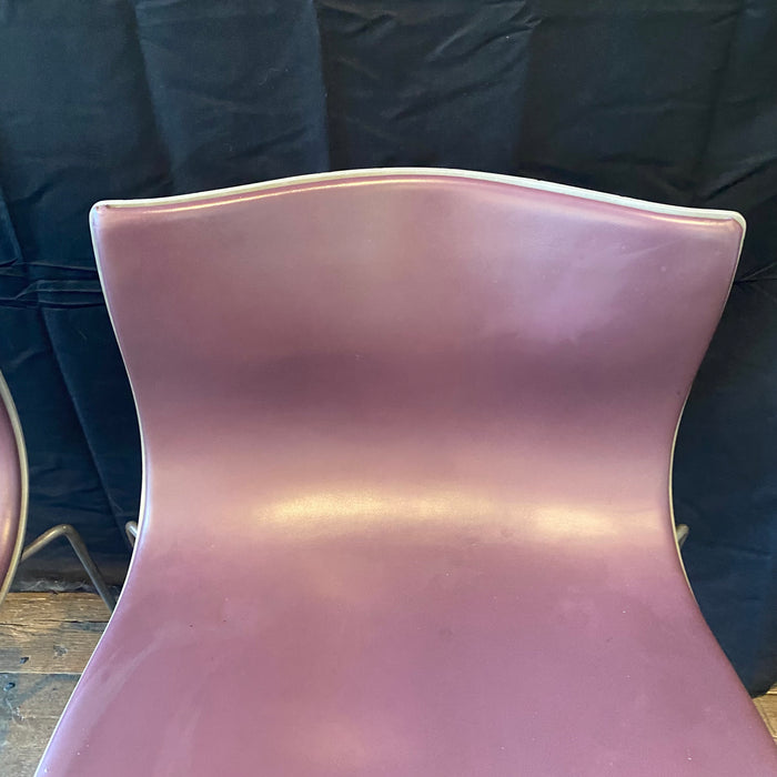 Pair of Mid Century Modern Knoll Handkerchief Chairs by Massimo and Lella Vignelli in Plum Purple