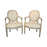 French Pair Louis XVI Painted Armchairs or Fauteuils