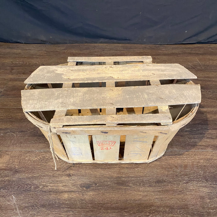 Wooden Fruit Basket with Top from France Marque Depose Mussy