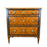 French Neoclassical Louis XVI Marble Top Parquetry Commode or Chest of Drawers
