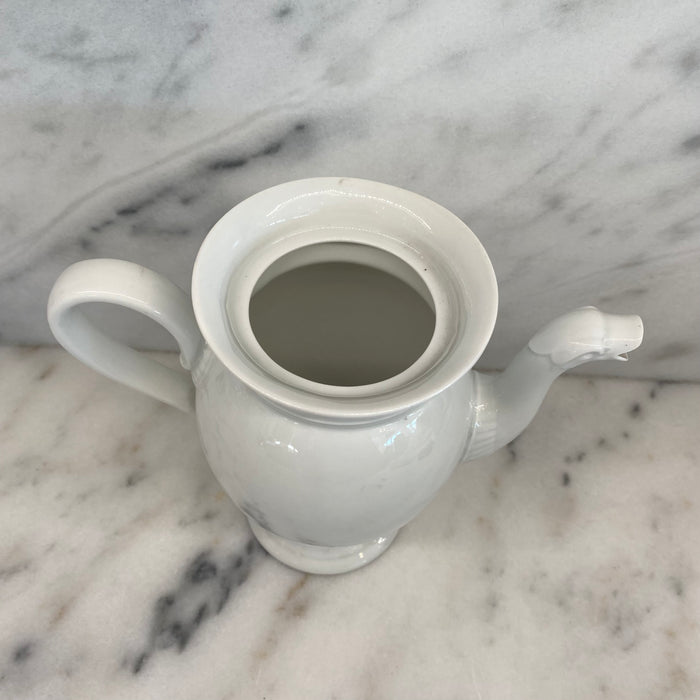 Antique French Porcelain Coffee Pot or Tea Pot with Swan Neck