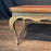 French Louis XV Coffee Table Gold Gilt Paint Carved with Leather Embossed Top
