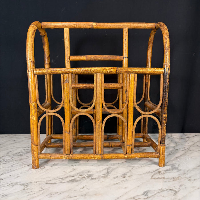 British Style Burnt Bamboo Magazine Rack