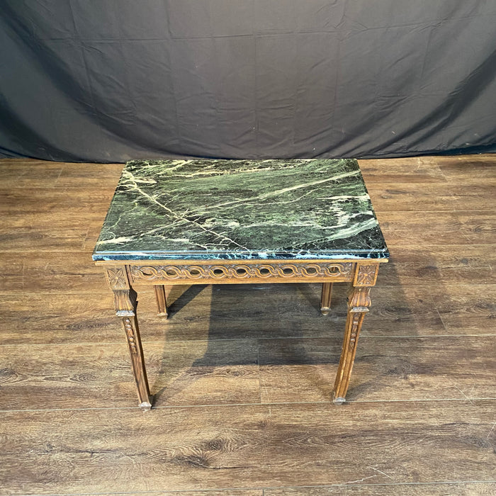 French Louis XVI Carved Marble Top Side Table, Coffee Table or Occasional Table