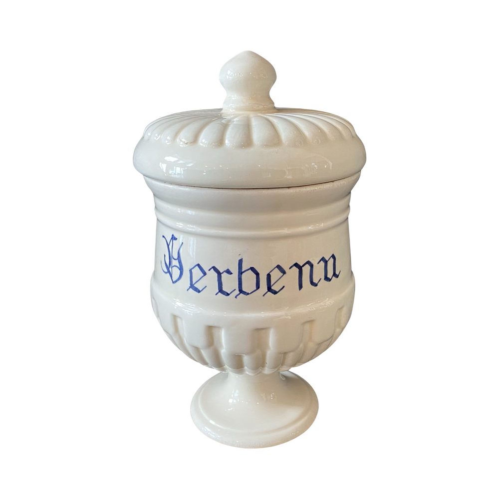 Antique Italian Apothecary Jar Venetian Verbena Porcelain Urn Large