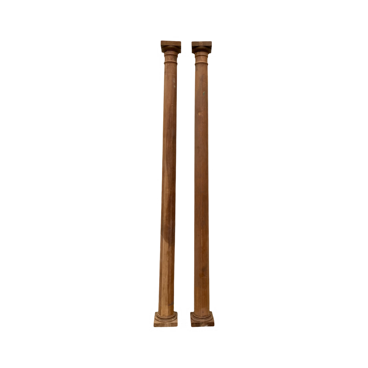 Pair of Antique 19th Century Architectural Doric Turned Wooden Columns ...