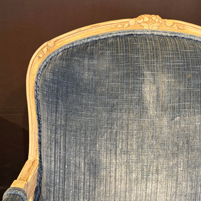Pair of 19th Century French Louis XV King and Queen Armchairs or Fauteuils