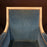 Pair of Antique French Neoclassical Painted Armchairs or Bergères in Blue Mohair