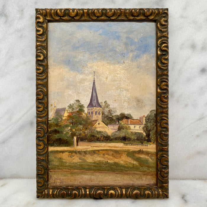 French Impressionist Oil Paintings Landscape Art of Chatou: Listed Artist A.L. Bruel