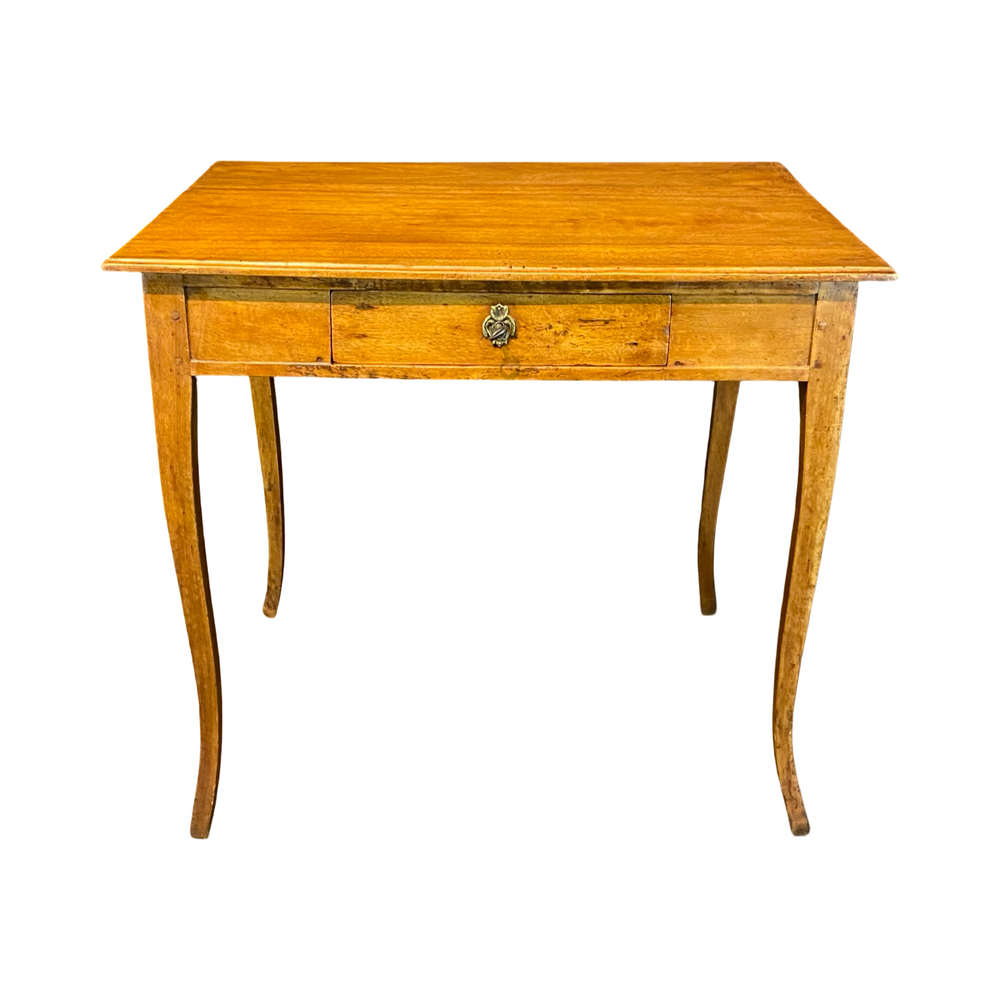 French 19th Century Louis XV Fruitwood Writing Table, Side Table or Desk with Original Key