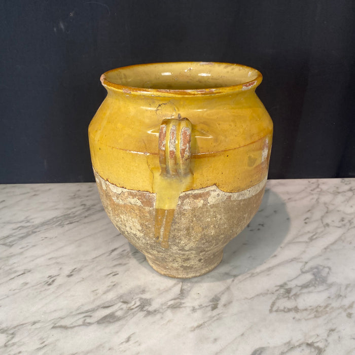 French Confit Pot with Yellow Glaze from the 19th Century #8860