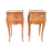 Pair of French Louis XV Marquetry Nightstands, Side Tables or Bedside Tables with Fine Marble Tops
