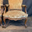 Pair of French Louis XV Carved Armchairs with Cut Velvet Mohair Upholstery