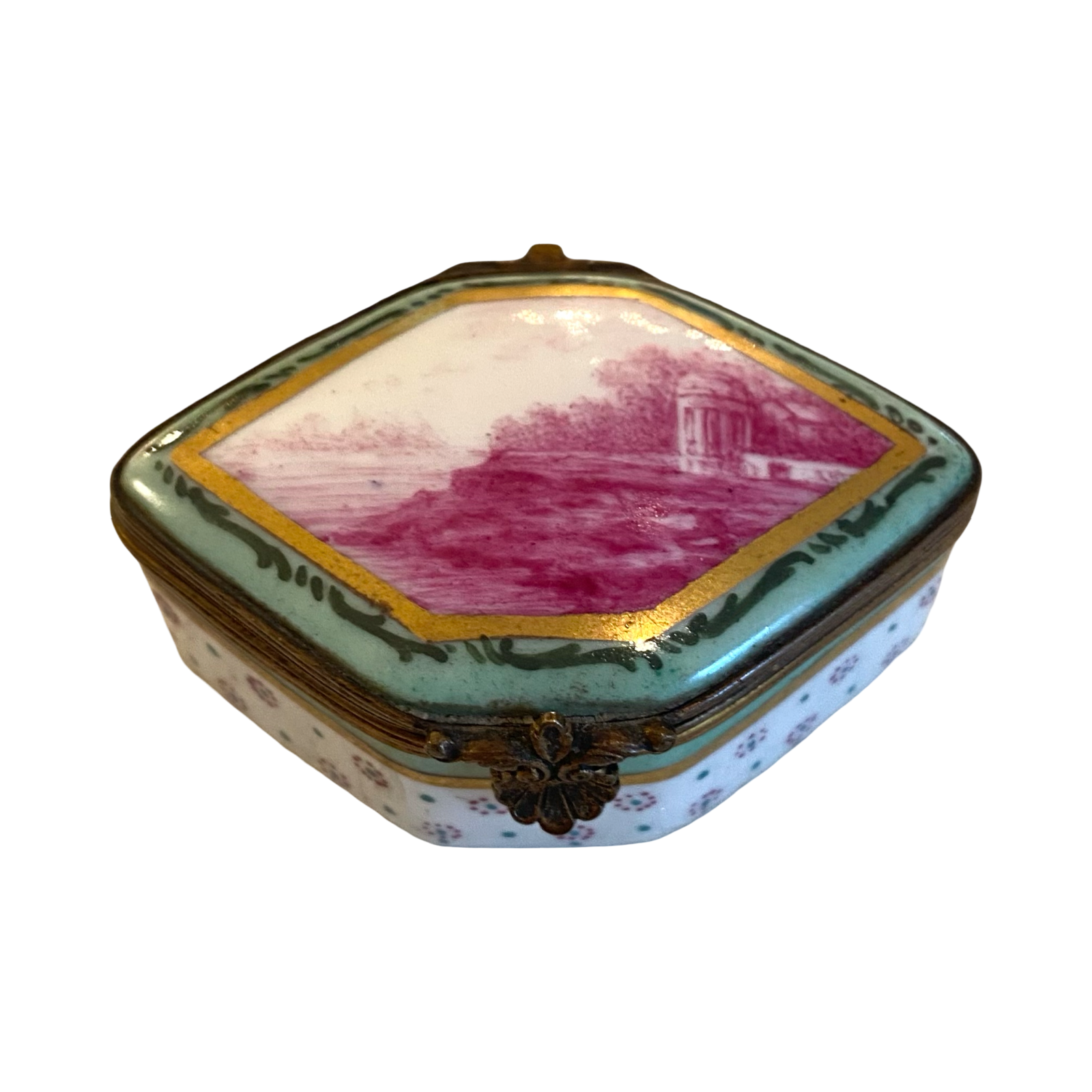 French Sevres Porcelain Hand Painted Trinket Box Early 19th