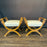 French Pair of Carved Swan Neck Benches