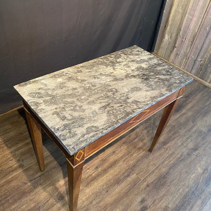 Elegant French Louis XVI Neoclassical Marble Top Console Table