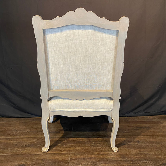 French Pair Louis XV Armchairs or Fauteuils 19th Century Painted