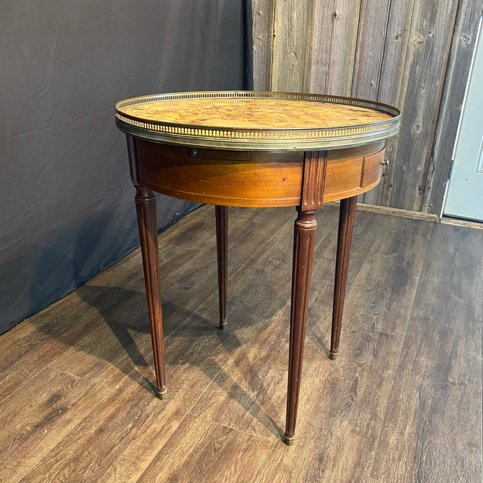 French Louis XVI Marble Top Bouillette or Games Table or Side Table