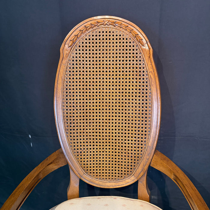 Set of 8 Midcentury French Louis XVI Style Cane Back Dining Chairs with Two Armchairs