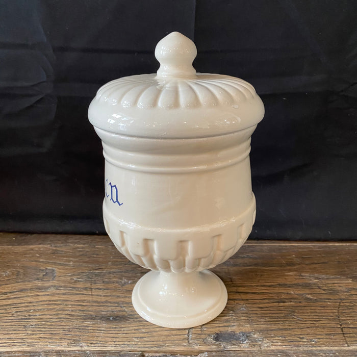 Antique Italian Apothecary Jar Venetian Ortica Porcelain Urn Large