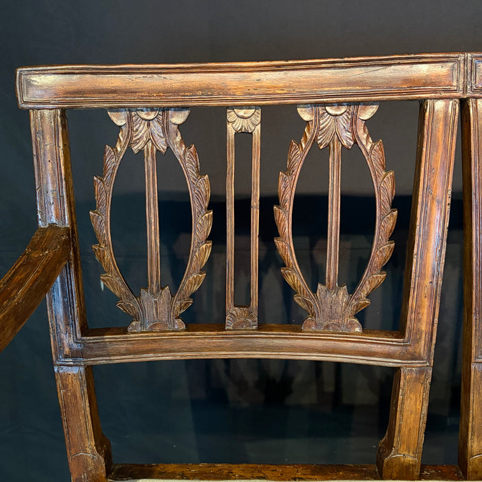 Pair of Neoclassical Two-Seat Chair Settees or Loveseats late 18th Century