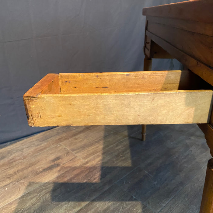 Antique French Inlaid Game Table with Reversible Chessboard Top and Inset Backgammon
