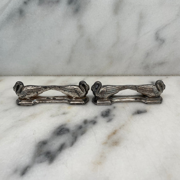 Antique Knife Rests from France: Set of 12 Argit Animal Knife Rests in the Style of Benjamin Rabier