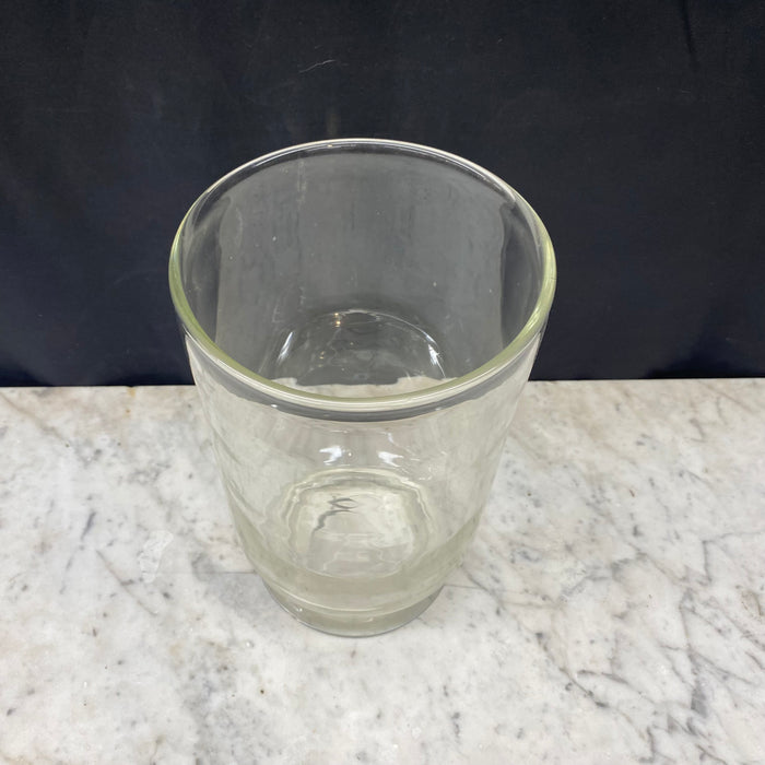 Hand-Blown Clear Glass Hurricane Vase, Footed Candle Holder and Centerpiece