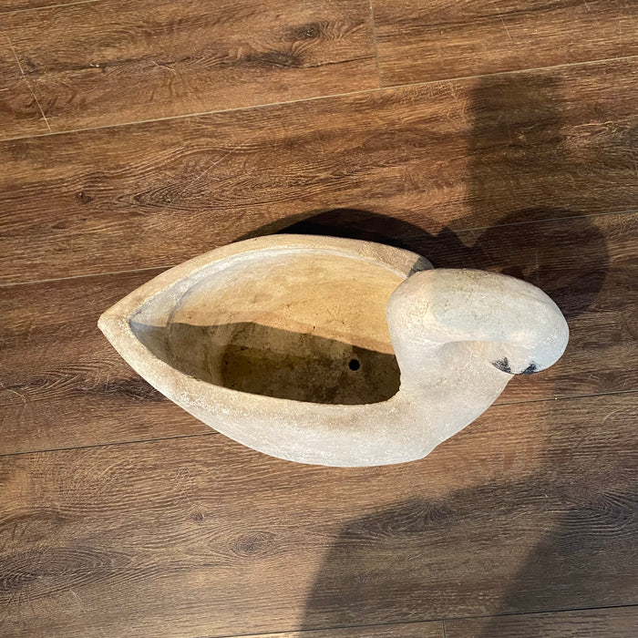 Elegant Pair of Antique French Swan Garden Planters Cast Stone