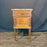 Pair of French Louis XVI Revival Oak Marble Top Nightstands with Floral Marquetry