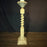 Pair of Monumental 19th Century French Carved Architectural Wood Church Altar Candlesticks with Barley Twist Columns, Almost 4 Feet Tall