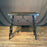Antique Ebony Spanish Console Table with Curved Wrought Iron Stretchers