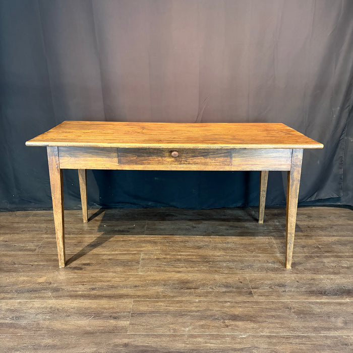 19th Century French Provincial Farmhouse Dining Table, Writing Desk or Work Table with Single Drawer